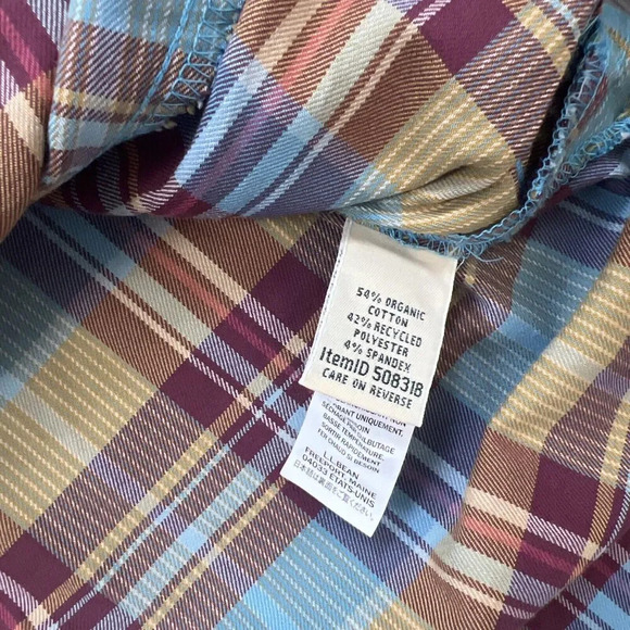 L.L. Bean Oversized Plaid Brushed Flannel Button Down Shirt Pockets Size Medium - Picture 5 of 7